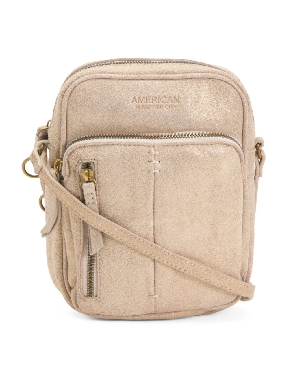 American Leather Co., Cleveland Leather Crossbody Stone Shimme